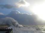 SX33536 Waves at Porthcawl lighthouse.jpg